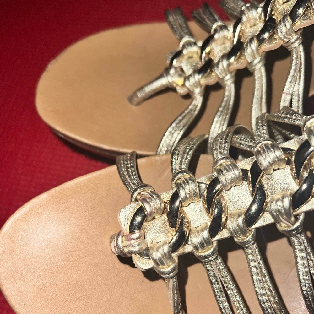 Gold Wedge Sandals - Picture 6 of 6